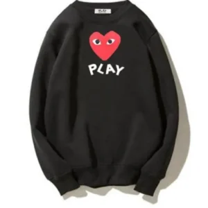 CDG Play Double Side Printed Sweatshirt Black