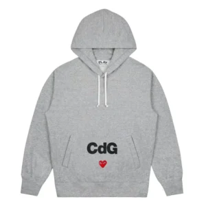 comme des garcons play hoodie grey