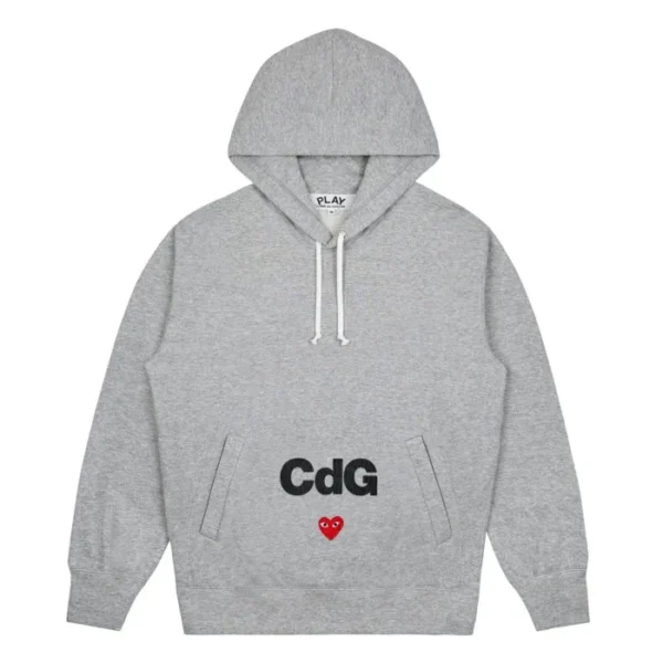 comme des garcons play hoodie grey