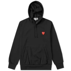 comme des garcons play hoodie black