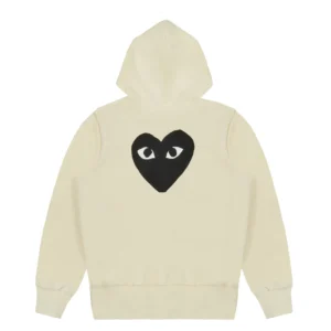 Play CDG Hoodie with Big Hearts – Ivory